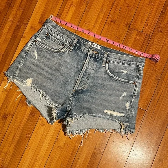Agolde Parker Vintage Cut Off Distressed Jean Shorts Size 29 - Picture 11 of 15